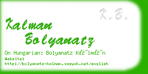 kalman bolyanatz business card